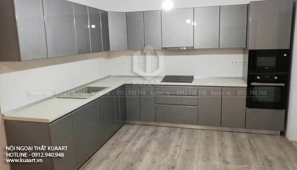 Lắp Đặt Hoàn Thiện Tủ Bếp Nhựa Chữ L Nhà Mr Hưng Tại Hạ Long Quảng Ninh